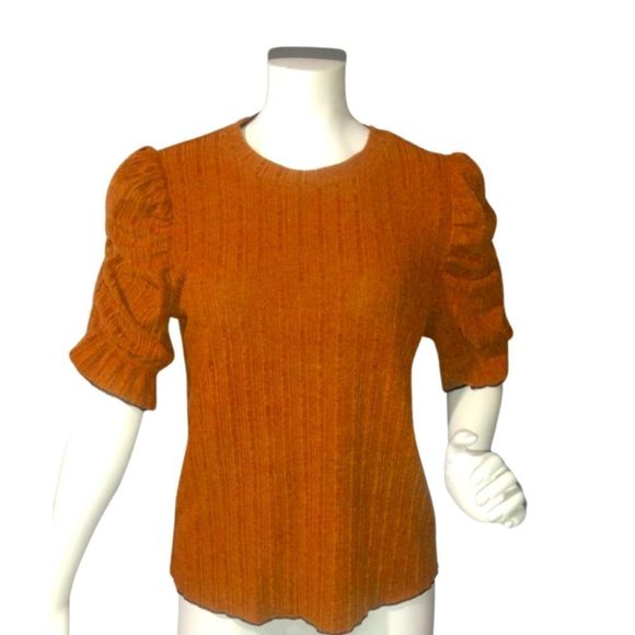 Rust Top Balloon Sleeve Stretch Size Small THML New - Picture 1 of 15